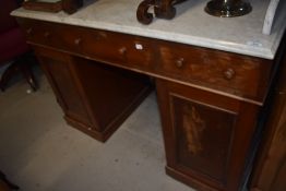 A Victorian mahogany marble top washstand
