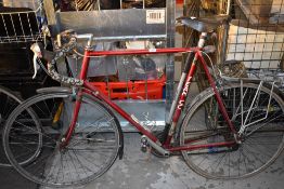A vintage Reynolds 531 racing bike with Brooks B17 seat, Shimano gears etc