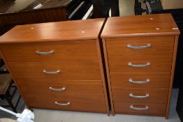 Two modern laminate bedroom chests , wide and narrow