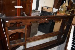 A period oak delft rack, width approx 191cm