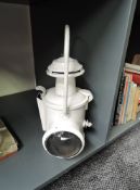 A Railway Loco Head Lamp, in white, repainted, height 38cm