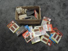 A box of OO Scale Layout Accessories including Hornby, Wills, Triang etc, most boxed