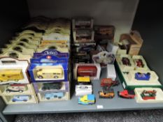 A shelf of modern diecasts, mainly Lledo Models of Yesteryear, 116 in total and most boxed