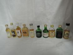 Ten Single Malt Whisky Distillery Bottling Miniatures, Balvenie 8 year old 70 proof 1 2/3fl oz,