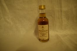 A Macallan Single Highland Malt Scotch Whisky Miniature, 1971 bottled 1989, 43% 5cl