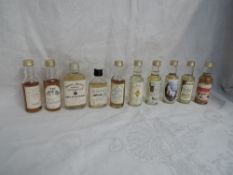 Ten Single Malt or Scotch Whisky Miniatures, Glen Calder 40 year old 40% vol, Dufftown 70 years