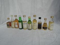 Ten Single Malt Whisky Distillery Bottling Miniatures, Strathisla 8 year old 40% vol, Laphroaig 10