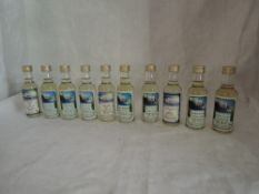 Ten Master of Malt Single Malt Whisky Miniatures, Askaig 1982 13 year old, Askaig 1980 14 year