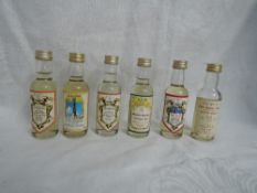 Six The Mini Bottle Club Single Malt Whisky Miniatures, Port Ellen 13 year old distilled 9/3/79