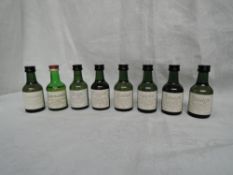 Eight Miniature bottles of Single Malt Whisky, Largiemeanoch 19 year old 91.3% proof 52.2% vol,