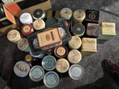 A collection empty Whisky Distillery Tins, Glenmorangie, Bruichladich, Macallan, Laphroig, Jura etc,