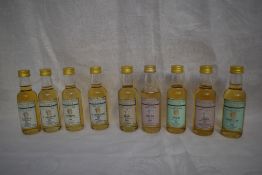 Nine Gordon & Macphail Connoisseurs Choice Islay and Lowland Single Malt Scotch Whisky Miniatures