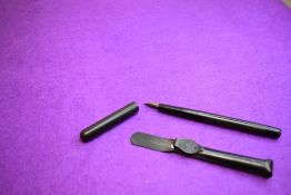 An early Mabie Todd and Co eyedropper pen in HBR (slight discolouration) along with Swan pocket