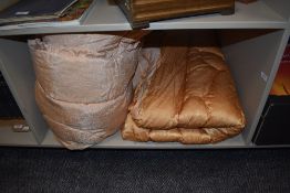 Two vintage bed throws or eiderdown blankets both single sizes