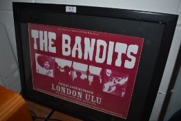 A Bandits gig poster - framed and in excellent condition measures 50 cm by 70 cm - indie
