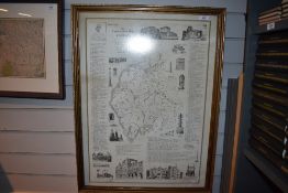 Map. Wainwright, A. - An Antiquarian Map of Cumbria. 1980. Signed by John Marsh and Wainwright (
