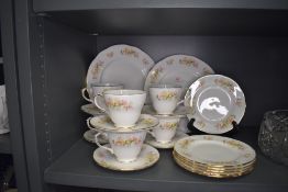 A part tea service by Duchess in the Honeysuckle design