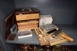 A selection of vintage screen printers letter type sets and accessories
