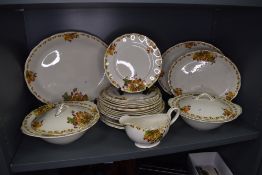 A part dinner service by Grindley in the Creampetal design