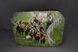 A vintage advertising tin for Huntly and Palmers Race Day