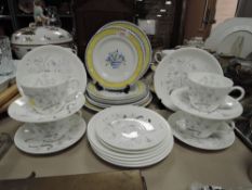 A mixed lot of ceramics including Wedgwood cups,saucers and side plates.