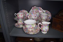 A part tea service by Royal Standard in a chintz design