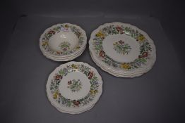 A selection of dinner and dessert plates by Royal Doulton in the Stratford design