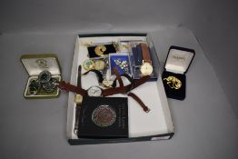 A selection of costume jewellery including watches and brooches etc