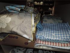 A large quantity of good quality fabrics, some good sized pieces amongst this collection, varied