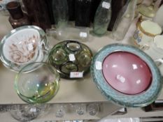 A variety of art glass including Caithness.