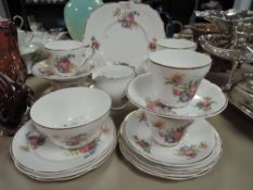 A part tea service by Stanley fine bone china