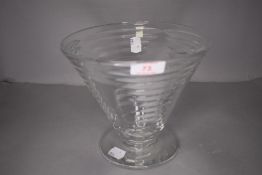 A modernist clear cut glass vase by Webb made exclusively for the Rembrandt guild
