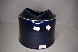 A porcelain studio pottery vase in a deep cobalt blue glaze by Tanya Gomez