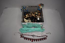 A small selection of costume jewellery including bead and shell etc