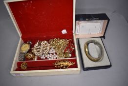 A selection of costume jewellery including Citizen wristwatch