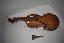 An antique violin possibly home made