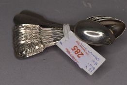 A set of twelve Victoria teaspoons by Nodder Sheffield in Osmium silver
