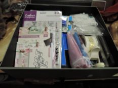 A selection of haberdashery and craft materials