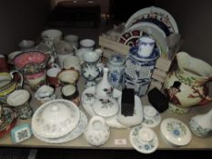 A miscellany of ceramics including Delft, character ware, Wedgwood,Crown derby and much more.
