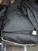 A box full of gents vintage and classic styled suit jackets and similar.
