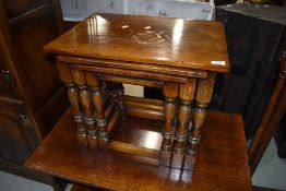 A modern quality reproduction Titchmarsh & Goodwin style nest of trio tables having rectangular