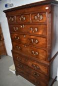 An early 20th Century Georgian revival chest on chest, width approx. 110cm, height 189cm