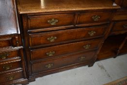 A modern quality reproduction Titchmarsh & Goodwin style chest of 2 short and 3 long drawers, w