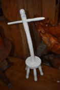 A white painted early 20th century dolly peg