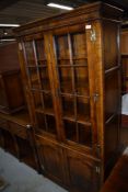 A modern quality reproduction Titchmarsh & Goodwin style full height bookcase, having glass