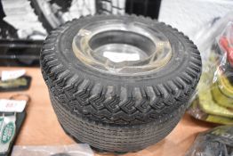 A selection of tyre designed ashtrays
