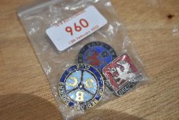 Three Bedford drivers club badges