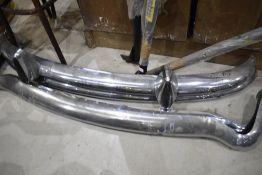 A selection of MGB spare chromed bumpers