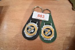 Two National Benzole mixture keyrings