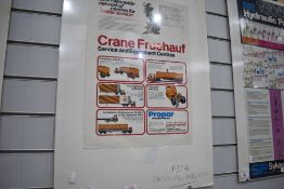 A vintage advertising poster for Fruehauf cranes